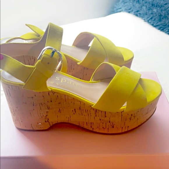 kate spade Shoes - Kate spade yellow platform wedges
